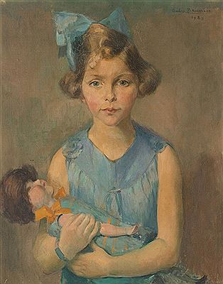 Portrait of a girl with a doll , 1927