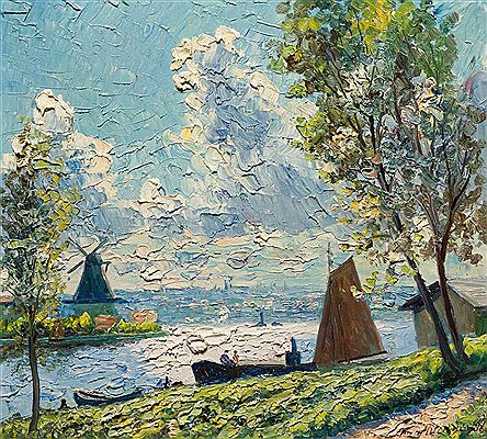 Dutch Canal Scene by Finn Wennerwald - Auction record, sale price, and art valuation. Compare with similar artists and explore comparable artworks.