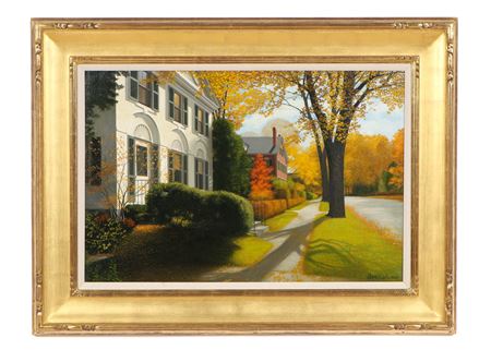 "Elm Street, Woodstick, VT" by Benjamin Franklin Collins - Auction record, sale price, and art valuation. Compare with similar artists and explore comparable artworks.