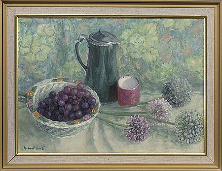 STILL LIFE WITH GRAPES by Ann Macmillan - Auction record, sale price, and art valuation. Compare with similar artists and explore comparable artworks.
