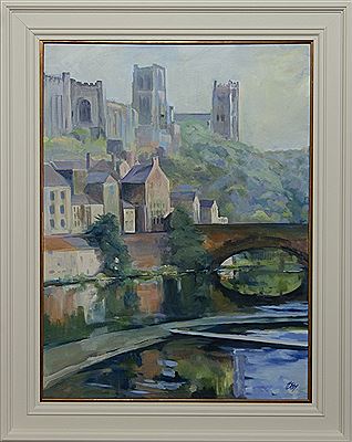 DURHAM CATHEDRAL AND CASTLE FROM FRAMWELLGATE BRIDGE