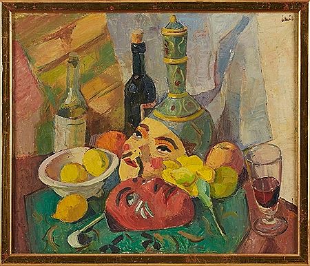 Still life with masks by Hans Scheil - Auction record, sale price, and art valuation. Compare with similar artists and explore comparable artworks.