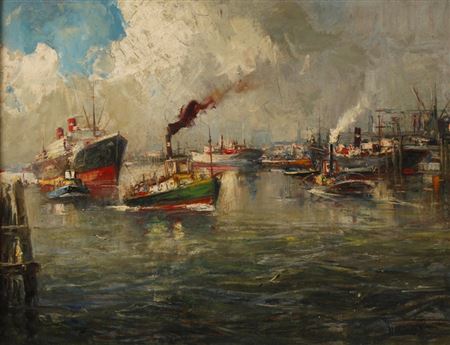 In the port of Hamburg