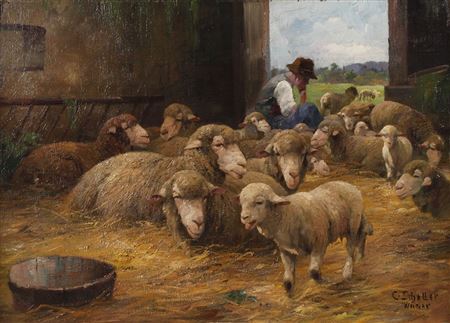 SCHAFSTALL MIT SCHÄFER