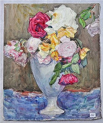 White vase of flowers