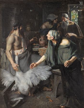 Jupiter and Mercury received by Philémon and Baucis by Auguste Gorguet - Auction record, sale price, and art valuation. Compare with similar artists and explore comparable artworks.