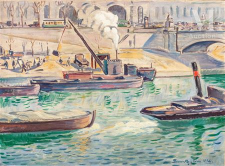 Péniches sur la Seine, Paris
