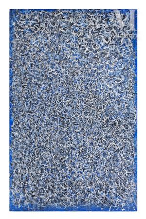 Blue and White Calligraphy, 1962 by Mark Tobey - Auction record, sale price, and art valuation. Compare with similar artists and explore comparable artworks.