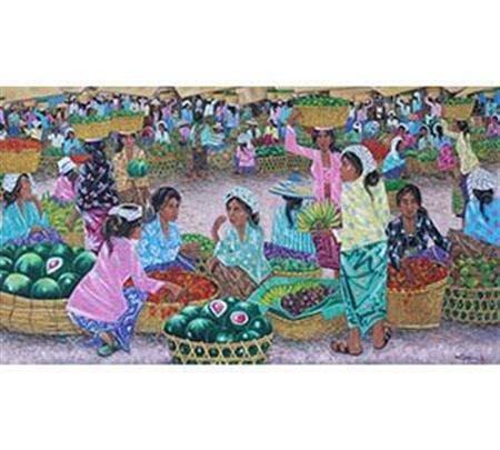Sample artwork by Tio Tjay (Born 1946), known for painting - View similar artists and auction records