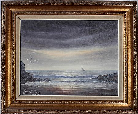 Seashore with Sailing Boat