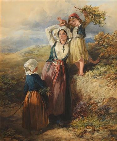 Sample artwork by Francis William Topham Sr (1808 - 1877), known for watercolor painting, engraving for literature publications and coats of arms - View similar artists and auction records