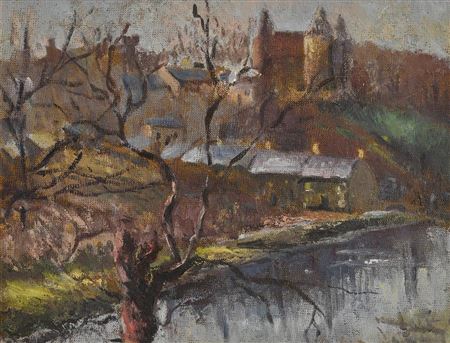 Sample artwork by Violet McAdoo (1896 - 1961), known for town and farm buildings, landscape  painting, teaching - View similar artists and auction records