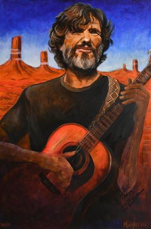 Portrait of Kris Kristofferson by William Mulhall - Auction record, sale price, and art valuation. Compare with similar artists and explore comparable artworks.