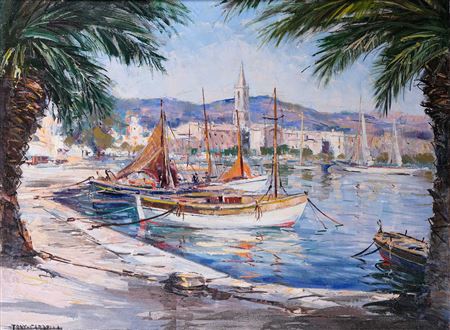 Fishermen at the quay in the port of Saint Florent