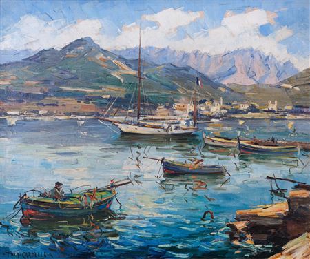 Boats in front of Ile Rousse