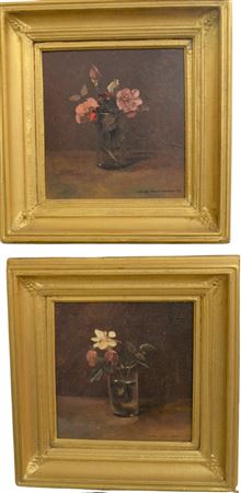 Still life with Roses in a Vase, titled on the reverse "Roses #1" and "Roses #2" by Maxwell Stewart Simpson - Auction record, sale price, and art valuation. Compare with similar artists and explore comparable artworks.