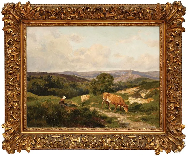 "Hauling Hay" and "Cattle Grazing" by Clement Charles Henri Quinton - Auction record, sale price, and art valuation. Compare with similar artists and explore comparable artworks.