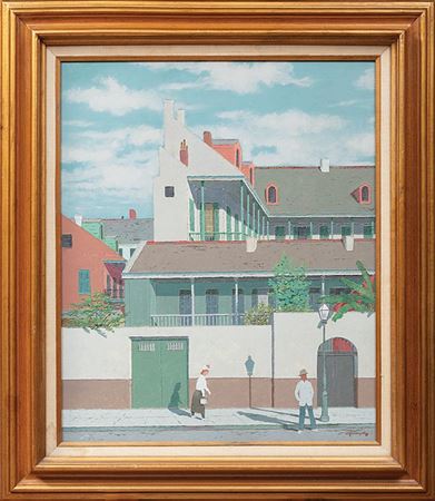 Sample artwork by Adolph Kronengold (1900 - 1986), known for illustration urban view painting - View similar artists and auction records