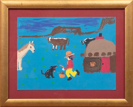 "Cows, Horse, Dog and Figure"