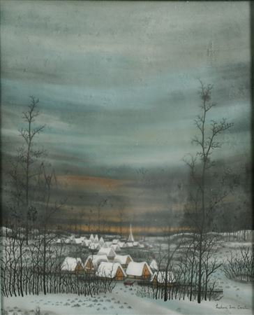 A village at dusk in the winter by Ivan Lackovic - Auction record, sale price, and art valuation. Compare with similar artists and explore comparable artworks.