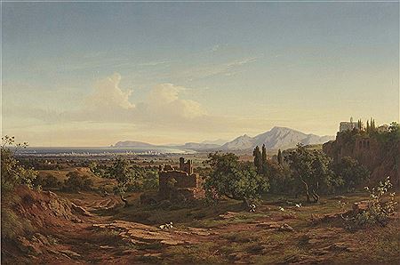 Sizilianische Landschaft mit Blick auf die Bucht von Palermo