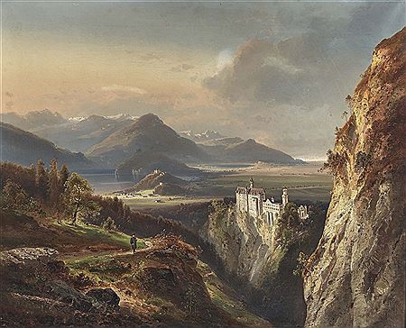 Neuschwanstein Castle seen from the Tegelberg
