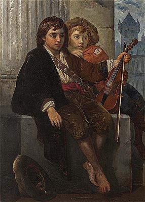 Two boys with violin by Paul Hagelstein - Auction record, sale price, and art valuation. Compare with similar artists and explore comparable artworks.