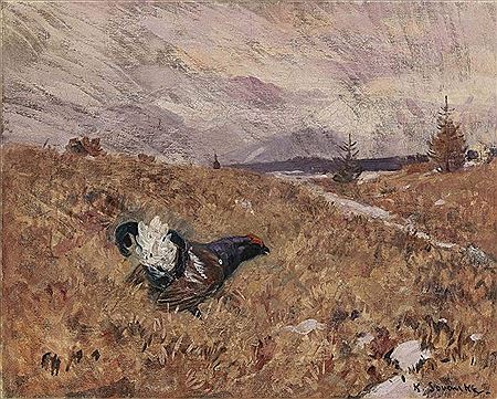 Landscape with black grouse