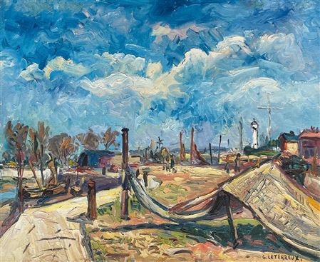 Fishing net in Honfleur, 1949 by Gervaix Leterreux - Auction record, sale price, and art valuation. Compare with similar artists and explore comparable artworks.