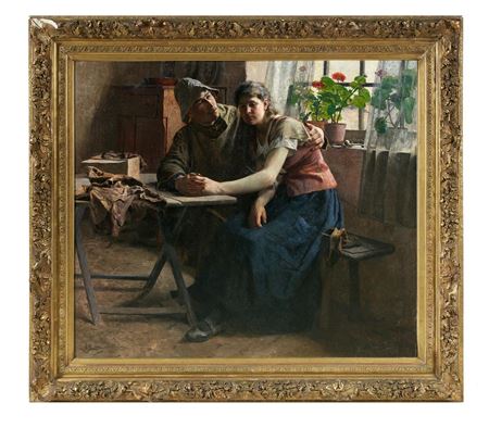 "Interior Scene with a Fisherman and His Wife" by Alois Boudry - Auction record, sale price, and art valuation. Compare with similar artists and explore comparable artworks.