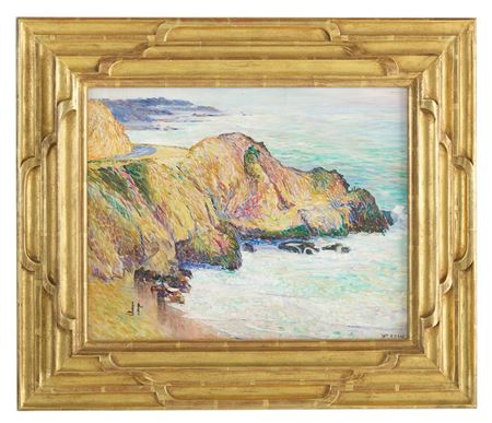 "Big Sur, Coastal Scene with Two Fishermen"