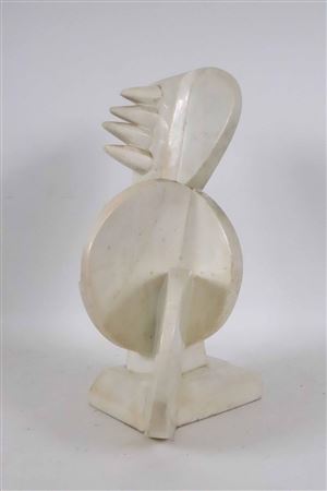 Abstract White Hardstone Sculpture