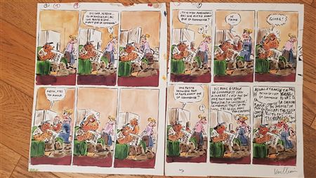 Before it starts. (Set of two humorous boards)