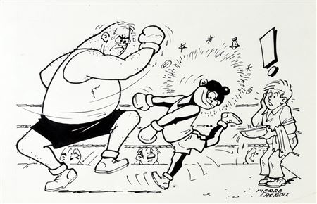 Illustration Bibi Fricotin, Bibi and Razibus, the boxing fight