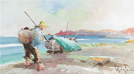 Fisherman on the beach