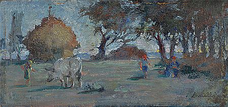 Paesaggio con figure a pagliaio