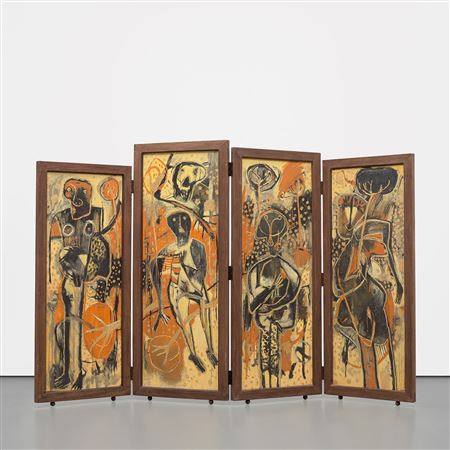 Biombo II (in four parts) by Alejandro Santiago - Auction record, sale price, and art valuation. Compare with similar artists and explore comparable artworks.