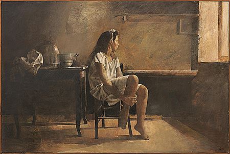 INTERIOR WITH ELENA AND THE CAGE