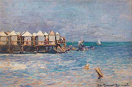 THE BATHS OF ANTIGNANO by Gino Romiti - Auction record, sale price, and art valuation. Compare with similar artists and explore comparable artworks.