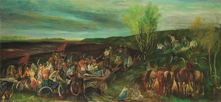 Assembly on the Cormor by Giuseppe Zigaina - Auction record, sale price, and art valuation. Compare with similar artists and explore comparable artworks.