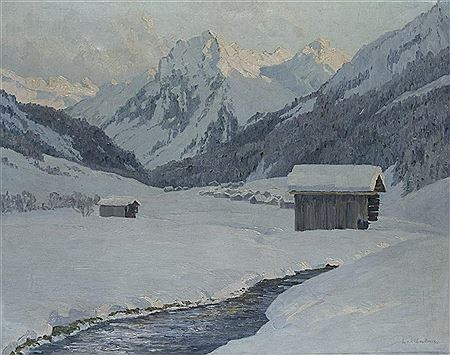 Snowy village in the Alps