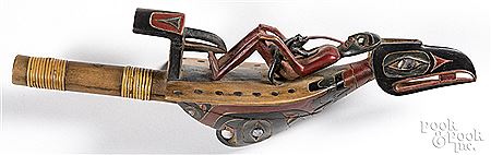 Northwest Coast Indian raven rattle