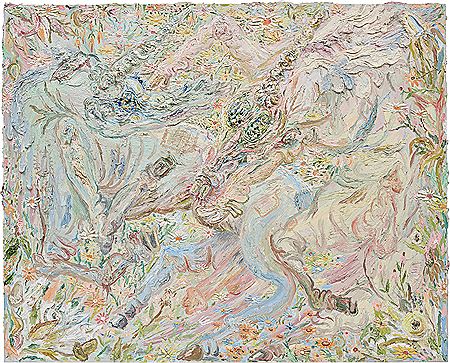 Two Unicorns by Allison Schulnik - Auction record, sale price, and art valuation. Compare with similar artists and explore comparable artworks.