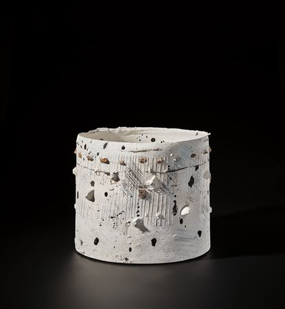 'Sandcast Jar in Porcelain'