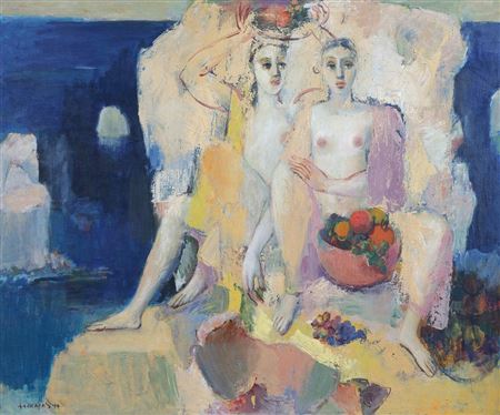 Sea mural by Christos Foukaras - Auction record, sale price, and art valuation. Compare with similar artists and explore comparable artworks.