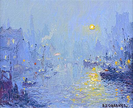"River Moon" by Reg Gardner - Auction record, sale price, and art valuation. Compare with similar artists and explore comparable artworks.