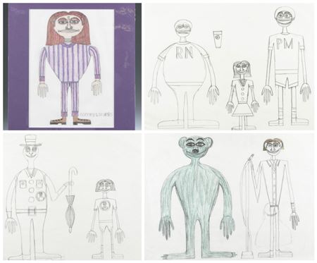 "Figure Wearing Stripes" (4)