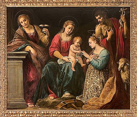 Le Mariage mystique de sainte Catherine entre sainte Agathe et saint Jean-Baptiste