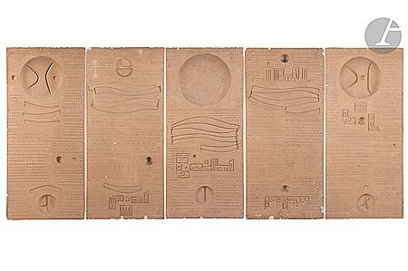 Untitled, series of Creusets, Pentaptych, original work, 1969