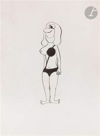 Sample artwork by Sine (1928 - 2016), known for illustrations - View similar artists and auction records